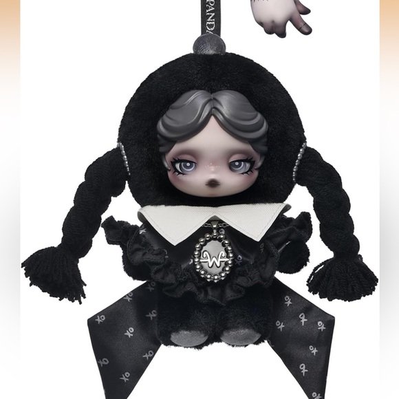 POP MART Accessories - Wednesday Pop Mart Black Figurine with White Accents